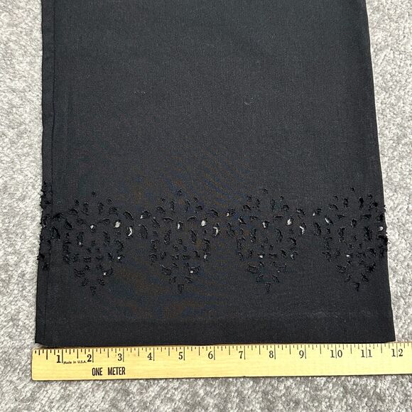 INC International Concepts Cropped‎ Pants Women Size 10 Black Laser Cut Hem - Picture 13 of 13